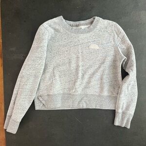 Grey Illustrated Cropped Sweatshirt